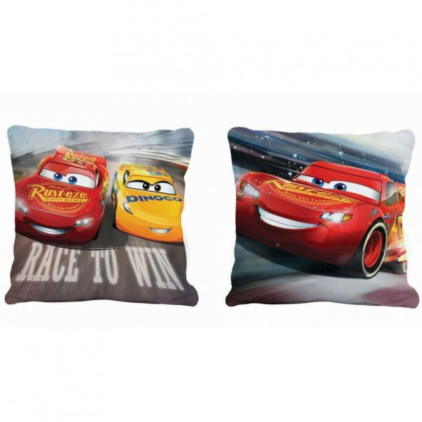 Taç Lisanslı Disney Cars 3 Kırlent Yastık 40*40