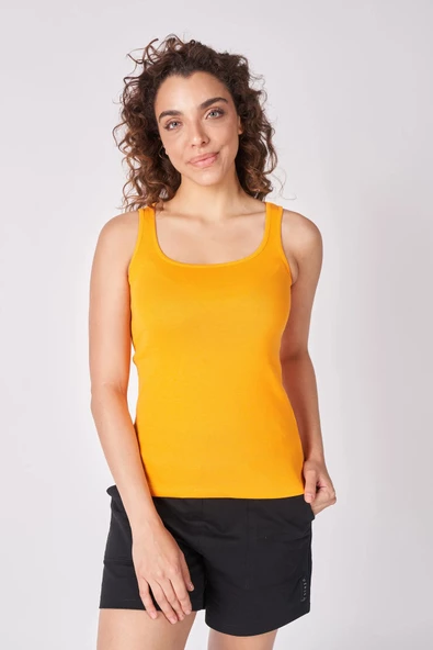 Kadın %100 Pamuklu Geniş Askılı Tişört - Resim 9