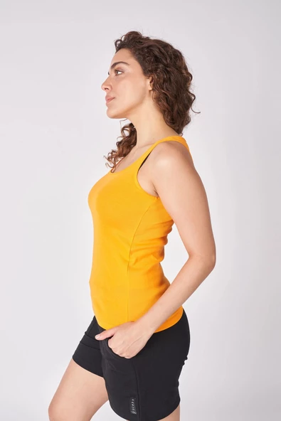 Kadın %100 Pamuklu Geniş Askılı Tişört - Resim 10