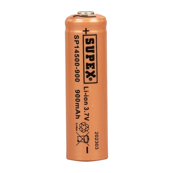 Supex Şarj Edilebilir Başlıklı Pil 14500 3.7 Volt 900 Mah Şarjlı Pil - 2