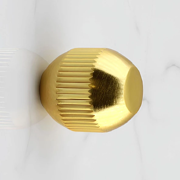 Topuz Düğme Çizgili Metal Kulp Gold Altın Çekmece Mobilya Mutfak Dolabı Dolap Kulpu Kulbu Kulpları - 6