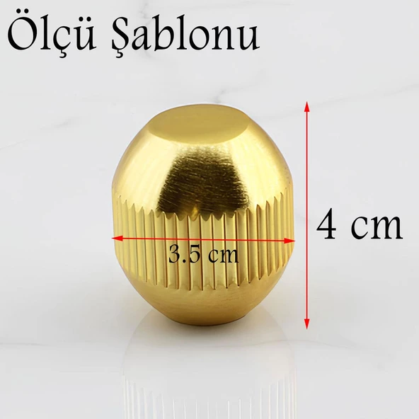 Topuz Düğme Çizgili Metal Kulp Gold Altın Çekmece Mobilya Mutfak Dolabı Dolap Kulpu Kulbu Kulpları - 2