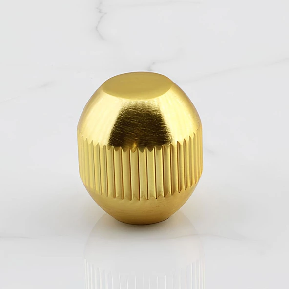 Topuz Düğme Çizgili Metal Kulp Gold Altın Çekmece Mobilya Mutfak Dolabı Dolap Kulpu Kulbu Kulpları - 7