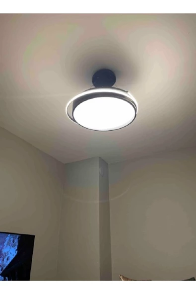Davul / Sarkıt Avize / 75 cm Çemberli / 3 Renk Işık / Antrasit Gö - 2