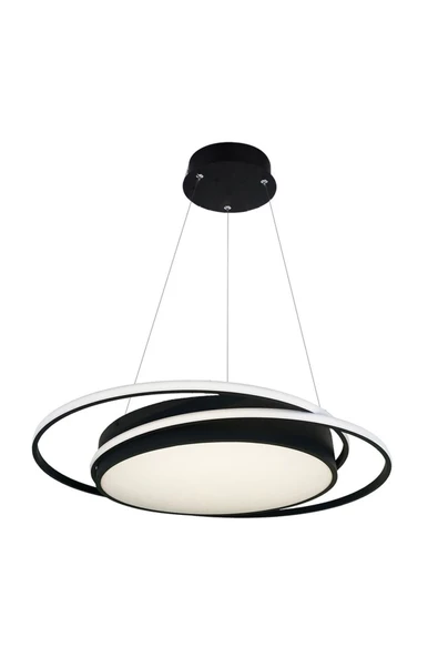 Davul / Sarkıt Avize / 75 cm Çemberli / 3 Renk Işık / Antrasit Gö - 3