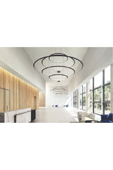 CIRKEL5 / Sarkıt Avize / 150 cm / 3 Renk Işık / Antrasit Gövde ürün görseli