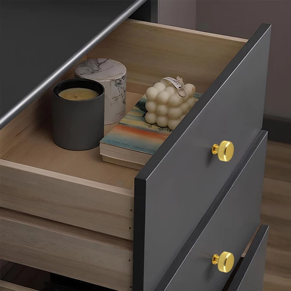 Taç Çizgili Düğme Metal Kulp Gold Altın Çekmece Mobilya Mutfak Dolabı Dolap Kulpu Kulbu Kulpları - Resim 3