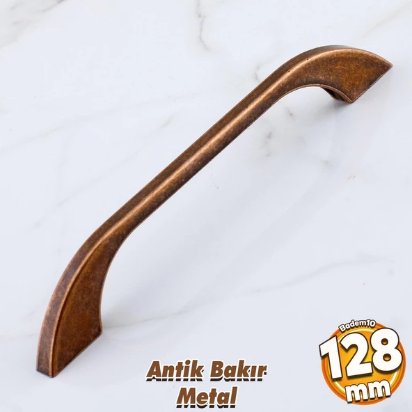 Meriç 128 mm - 12.8 cm Eskitme Antik Bakır Metal Mobilya Mutfak Dolabı Dolap Kulpu Kulbu Kulpları