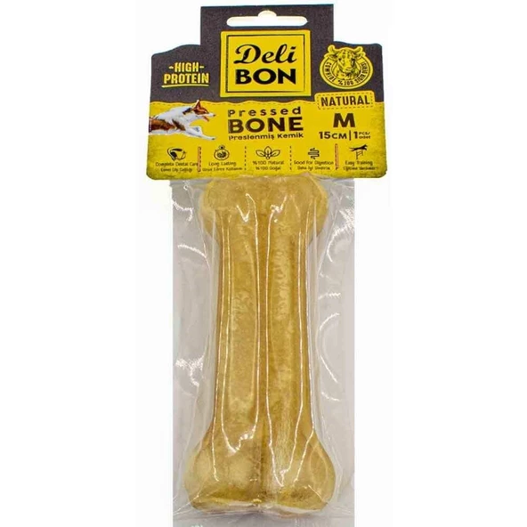 DELİBON DERİ PRES KEMİK 15CM M BOY 1Lİ PAKET NATUREL 15CMX1AD.