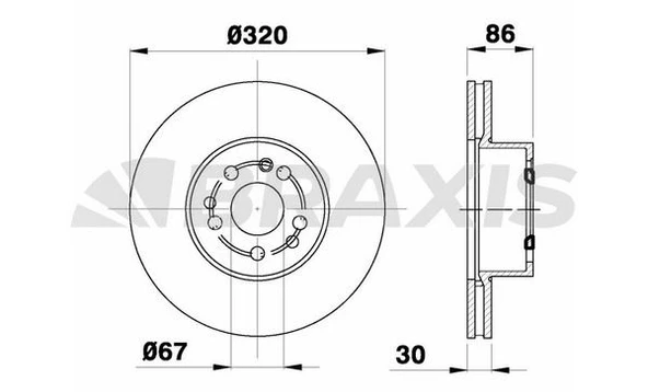 Braxis FREN DISKI ON S-CLASS W140 93>98 C140 92>99 - 2