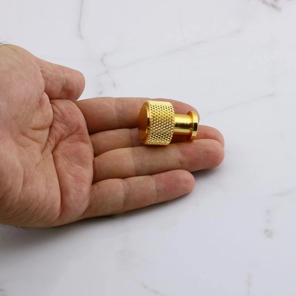 Taç Küçük Düğme Metal Kulp Gold Altın Çekmece Mobilya Mutfak Dolabı Dolap Kulpu Kulbu Kulpları - Resim 4