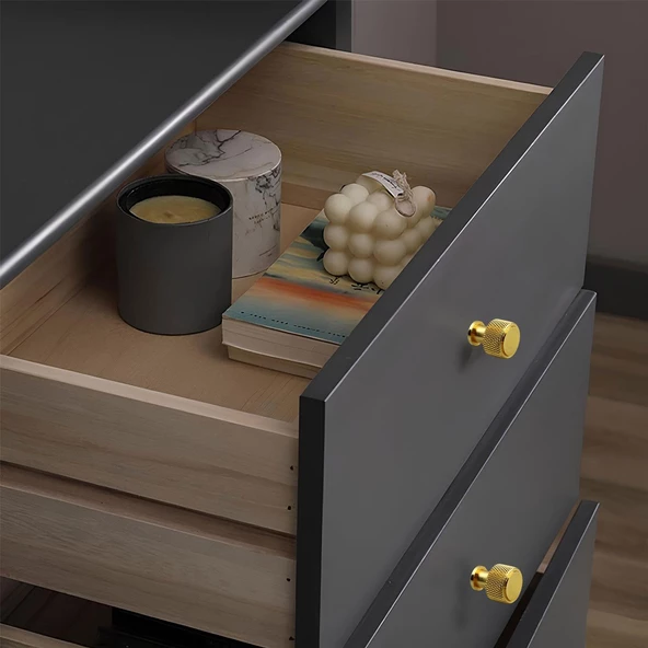 Taç Küçük Düğme Metal Kulp Gold Altın Çekmece Mobilya Mutfak Dolabı Dolap Kulpu Kulbu Kulpları - Resim 3