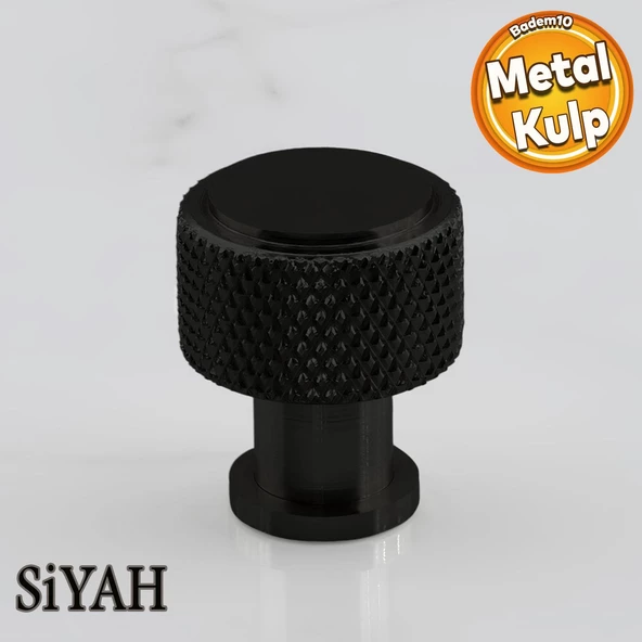 Taç Küçük Düğme Metal Kulp Siyah Çekmece Mobilya Mutfak Dolabı Dolap Kulpu Kulbu Kulpları