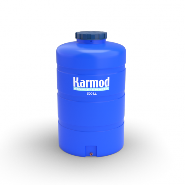 500 Litre Polietilen Dikey Su Deposu - Mavi (Tombul Model) - 3