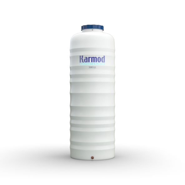 500 Litre Polietilen Dikey Su Deposu - Beyaz (Boru Model)