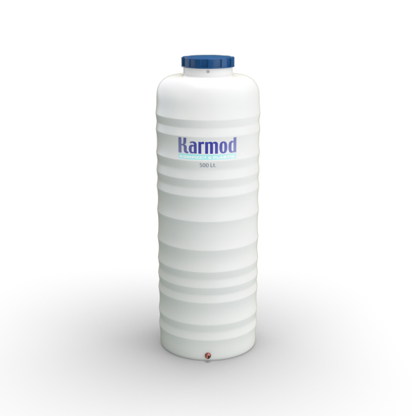 500 Litre Polietilen Dikey Su Deposu - Beyaz (Boru Model) - 2