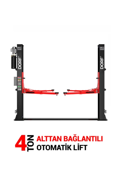 DORFf 4 Ton Alttan Bağlantılı Tam Otomatik Çift Sütunlu Hidrolik Lift