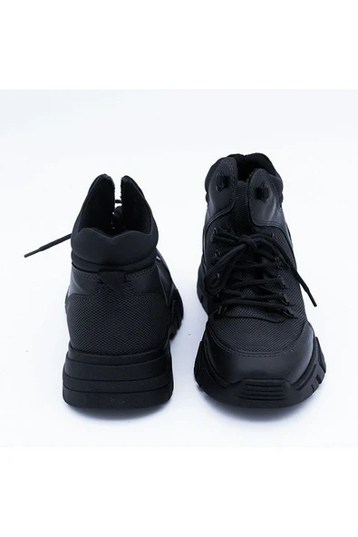+8 cm Boy Uzatan Gizli Topuklu Bağcık Detaylı Outdoor Görünümlü Erkek Bot - 8