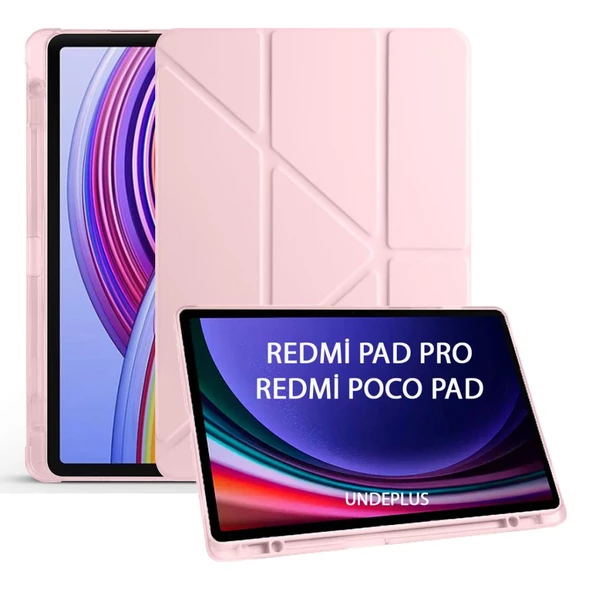 Xiaomi Redmi Pad Pro / Poco Pad 12.1inç Kılıf Kalem Bölmeli Trifolding Case (Düz Redmi Pad Değildir)