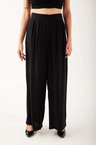 Pileli Kadın Palazzo Pantolon - 10