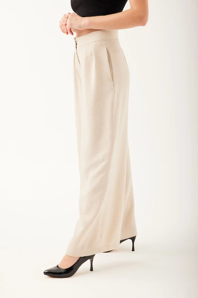 Pileli Kadın Palazzo Pantolon - 6