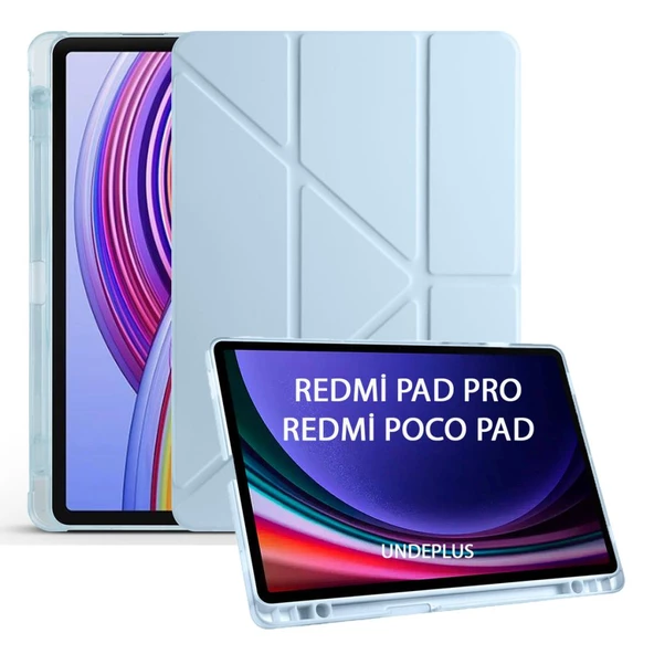 Xiaomi Redmi Pad Pro / Poco Pad 12.1inç Kılıf Kalem Bölmeli Trifolding Case (Düz Redmi Pad Değildir) - 9