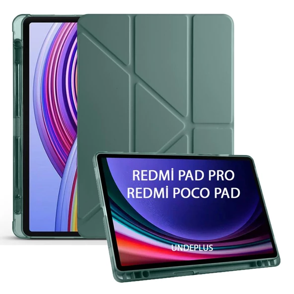 MobaxAksesuar Xiaomi Redmi Pad Pro / Poco Pad 12.1inç Kılıf Kalem Bölmeli Trifolding Case (Düz Redmi Pad Değildir) - 8