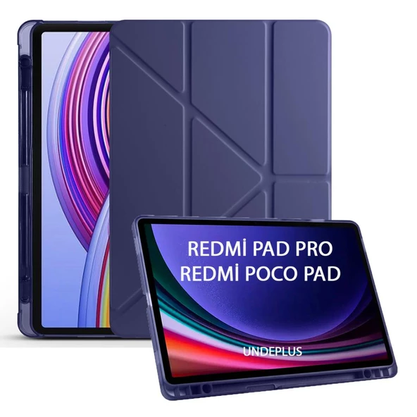 Xiaomi Redmi Pad Pro / Poco Pad 12.1inç Kılıf Kalem Bölmeli Trifolding Case (Düz Redmi Pad Değildir) - 7