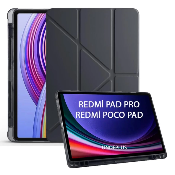 Xiaomi Redmi Pad Pro / Poco Pad 12.1inç Kılıf Kalem Bölmeli Trifolding Case (Düz Redmi Pad Değildir) - 8