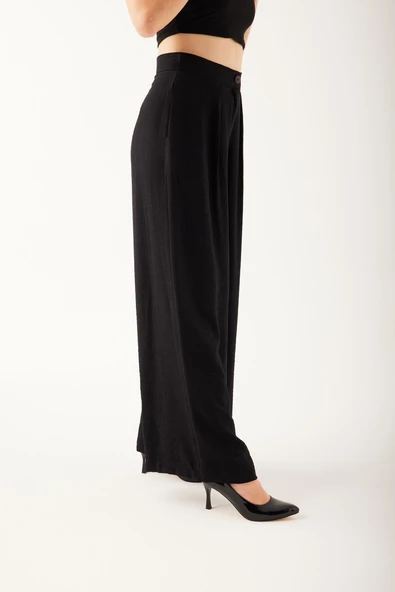 Pileli Kadın Palazzo Pantolon - 12