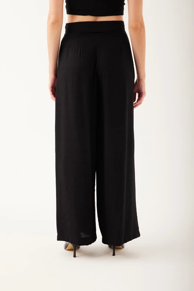 Pileli Kadın Palazzo Pantolon - 11