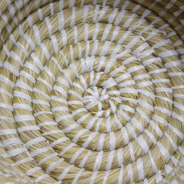 T.Concept Dekoratif Dayanıklı Burgu Desenli Çok Amaçlı Hasır Sepet Küçük Boy (S) - 4