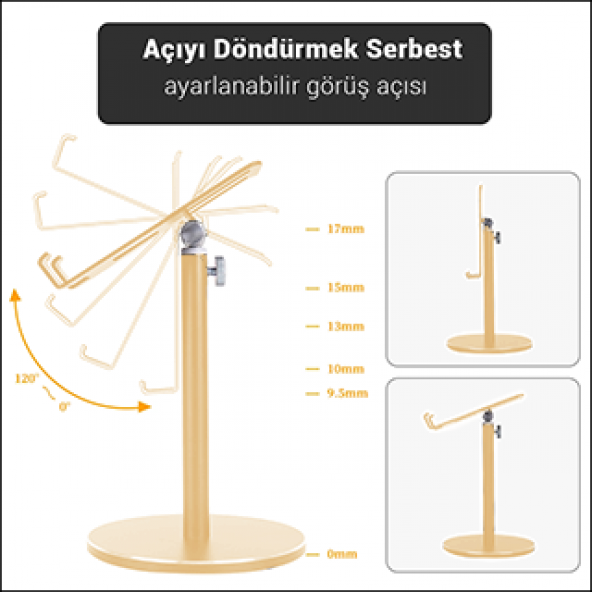 MÜHLEN GL083 - Gold Katlanabilir, Taşınabilir ve Evrensel Telefon/Tablet Standı - 6