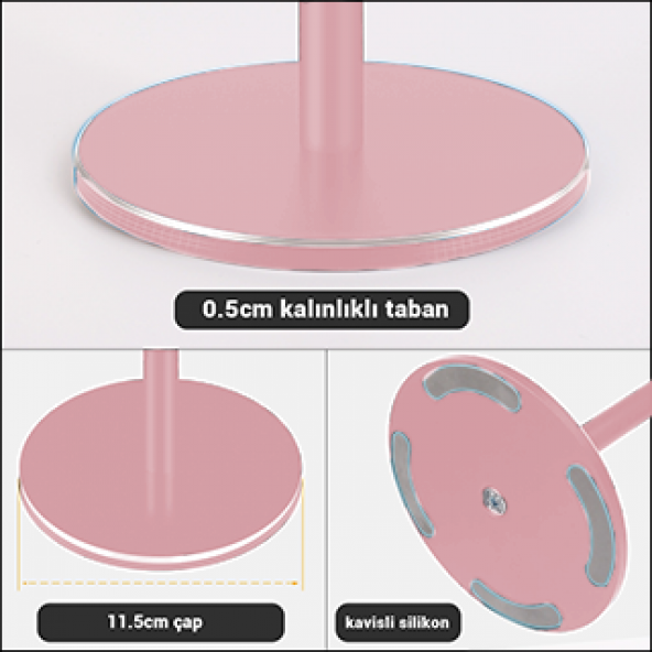 MÜHLEN GL083 - Rose Gold Katlanabilir, Taşınabilir ve Evrensel Telefon/Tablet Standı - 9
