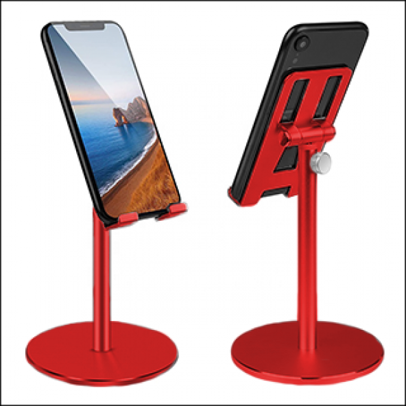 MÜHLEN GL083 - Kırmızı Katlanabilir, Taşınabilir ve Evrensel Telefon/Tablet Standı