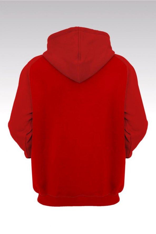 BJK 01 Kırmızı Kapşonlu Sweatshirt - Hoodie - 2