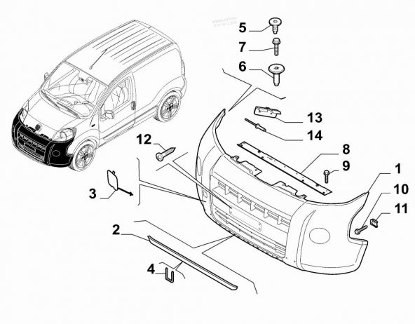 FIAT FIORINO Ön Tampon Çeki Kapak 2007 - 2016 [ORJINAL] - 3