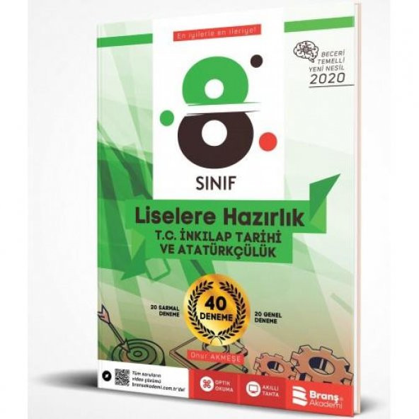 8. Sınıf T.C. İnkılap Tarihi ve Atatürkçülük 40 Deneme Branş Akademi Yayınları