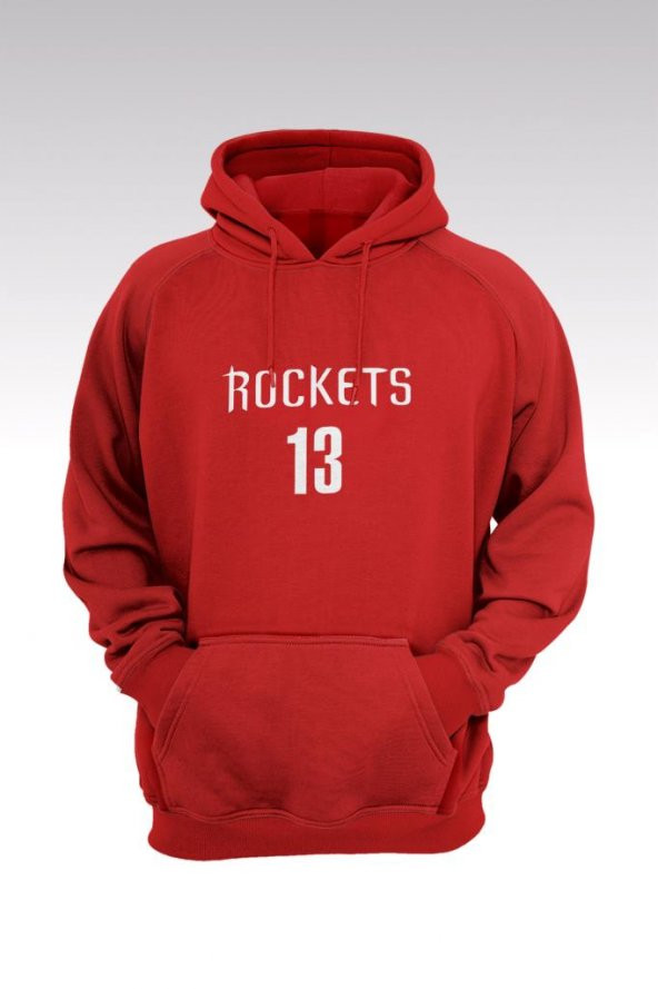Houston Rockets James Harden 63 Kırmızı Kapşonlu Sweatshirt - Hoodie - 1
