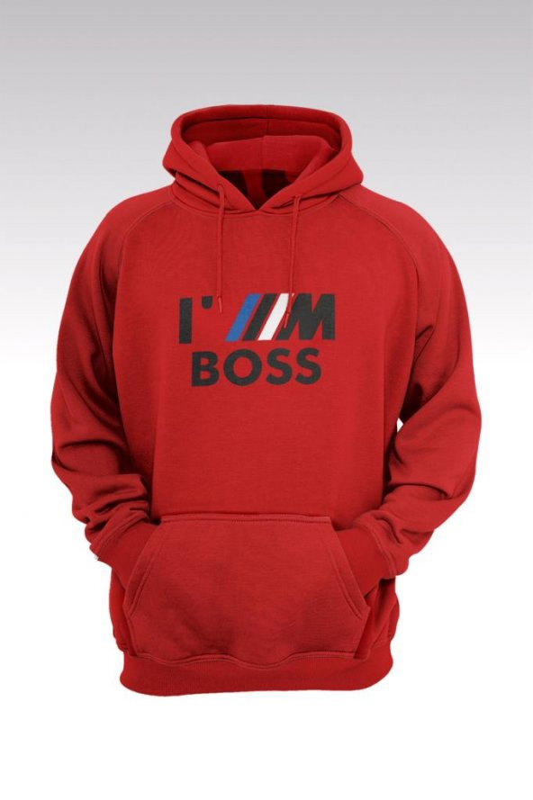 Iam BOSS 74 Kırmızı Kapşonlu Sweatshirt - Hoodie - 1