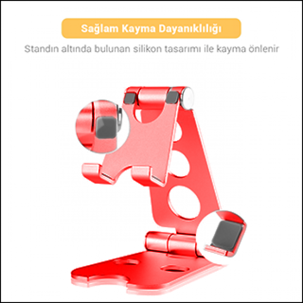 MÜHLEN GL059 - Kırmızı Katlanabilir, Taşınabilir ve Evrensel Telefon/Tablet Standı - 2