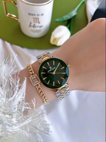 Daniel Klein Çelik Kordon 2 Yıl Garantili 30 Mt Suya Dayanıklı Kadın Kol Saati+ Bileklik BDK.10629.4 - Resim 2