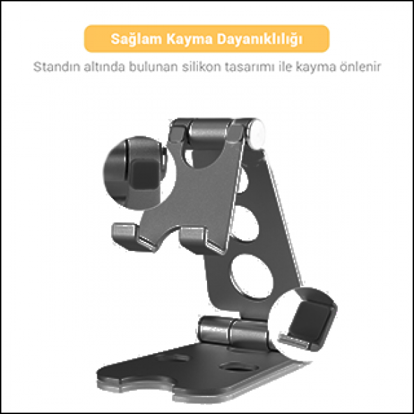 MÜHLEN GL059 - Siyah Katlanabilir, Taşınabilir ve Evrensel Telefon/Tablet Standı - 3