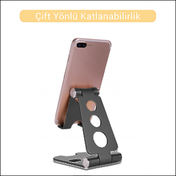 MÜHLEN GL059 - Siyah Katlanabilir, Taşınabilir ve Evrensel Telefon/Tablet Standı - 7
