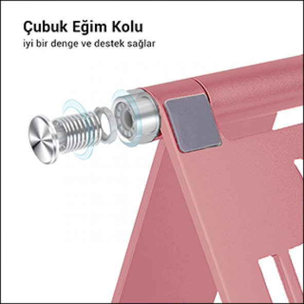 MÜHLEN GL088 - Rose Gold Katlanabilir, Taşınabilir ve Evrensel Telefon/Tablet Standı - 5
