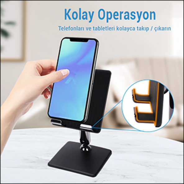 MÜHLEN GL0133 Evrensel, Ayarlanabilir, Katlanabilir Telefon/Tablet Standı - 7