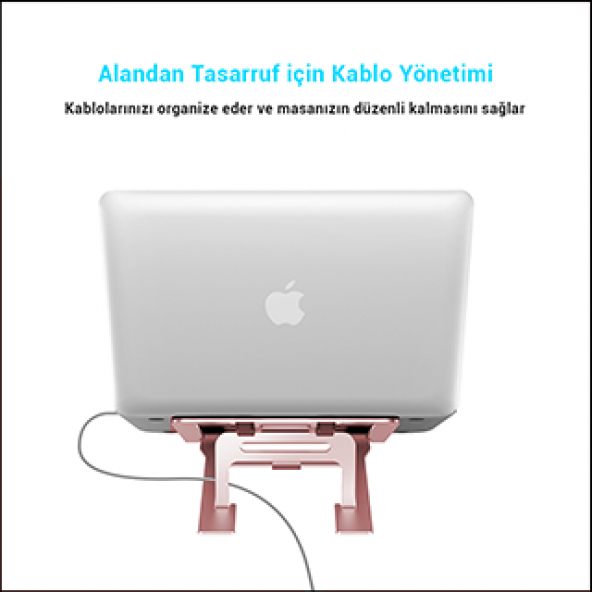 MÜHLEN GL092 - Pembe Ergonomik, Katlanabilir ve Yüksekliği Ayarlanabilir Dizüstü Bilgisayar Standı - 2