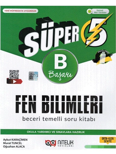 NİTELİK 5.SINIF SÜPER FEN BİLİMLERİ BECERİ TEMELLİ SORU KİTABI (B)