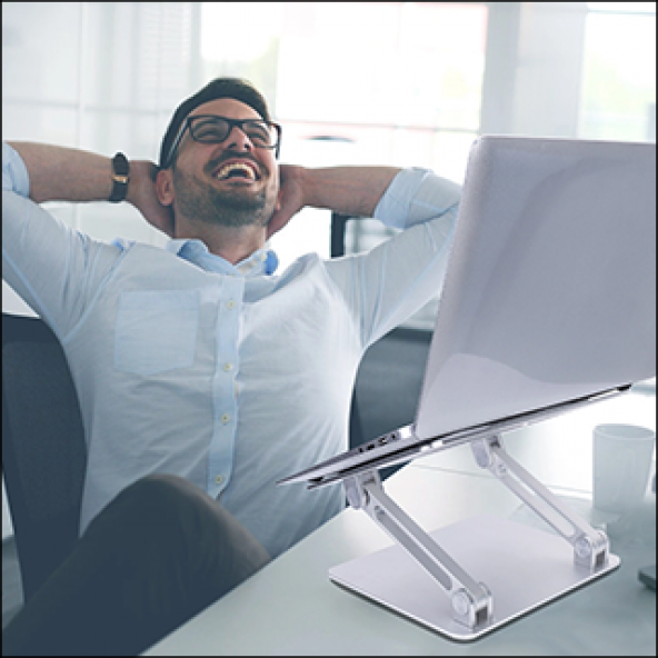 MÜHLEN D-GL0124 Ayarlanabilir Ergonomik Alüminyum Dizüstü Bilgisayar Standı - 11