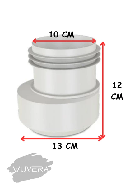 WUVERA Ayarlanabilir Altdan Çıkışlı Klozet Gider Borusu Eksantirik Kada-6cm Kaydırılabilir - 3